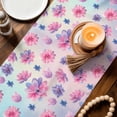 thumbnail image 4 of Table Runner - 90 Inch Long, Spring Floral Kitchen Dining Table Runner Dresser Scarves, Purple Pink Blue Flower Botanical Ombre Farmhouse Decor for Coffee Tables Wedding Party Banquet, 4 of 8