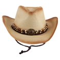 thumbnail image 1 of Western Hat Paper Straw Sun Hat with Windproof Rope for Men's 's Beige, 1 of 7
