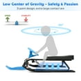 thumbnail image 3 of Snow Racer Sled for Kids, 45'' Steering Racer Sled with Twin Brakes, Lightweight Ride on Sled with Steel Frame, Leather Cushion, Traction Rope, Blue, 3 of 10