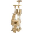 thumbnail image 1 of CoSoTower 68-inch Multi-Level Cat Scratching Tree Kitty Activity Center Post Tower Condo Pet Furniture w/ Toy Light Brown, 1 of 7