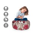 thumbnail image 2 of Floral Storage Toy Bag Chair, Close up Scene of Detailed Graphical Romantic Roses, Stuffed Animal Organizer Washable Bag, Small Size, Pink Multicolor, by Ambesonne, 2 of 3