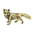 thumbnail image 2 of 1Pc Fox Figurine Tiny Brass Animal Figure Vintage Animal Sculpture for Home Office Car Dashboard Tea Table Decor, 2 of 10