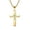 Gold with chain, variant on PAMTIER Men's Stainless Steel Glossy Simple Religion Belief Church Prayer Cross Zircon Inlay Amulet Pendant Necklace Statement Black No Chain