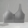 thumbnail image 2 of Feancey Zip Front Sports Bras for Women Wide Strap Casual Workout Yoga Bra Full Coverage Smoothing Underwire Bralettes Seamless Everyday Brassiere Gray Free Size, 2 of 6