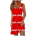 thumbnail image 2 of mfyjkho Vestidos casuales para mujer, Vestido de mujer con cuello en V y botones para vacaciones de primavera y verano Vestidos de fiesta para mujer xl, 2 of 5