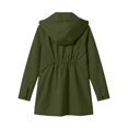 thumbnail image 4 of BRGZLK Long Rain Jacket for Women Zip Up Lightweight Waterproof Raincoat with Hood Outdoor Windbreaker Trench Coats with Pockets for Hiking Travel Army Green S, 4 of 8