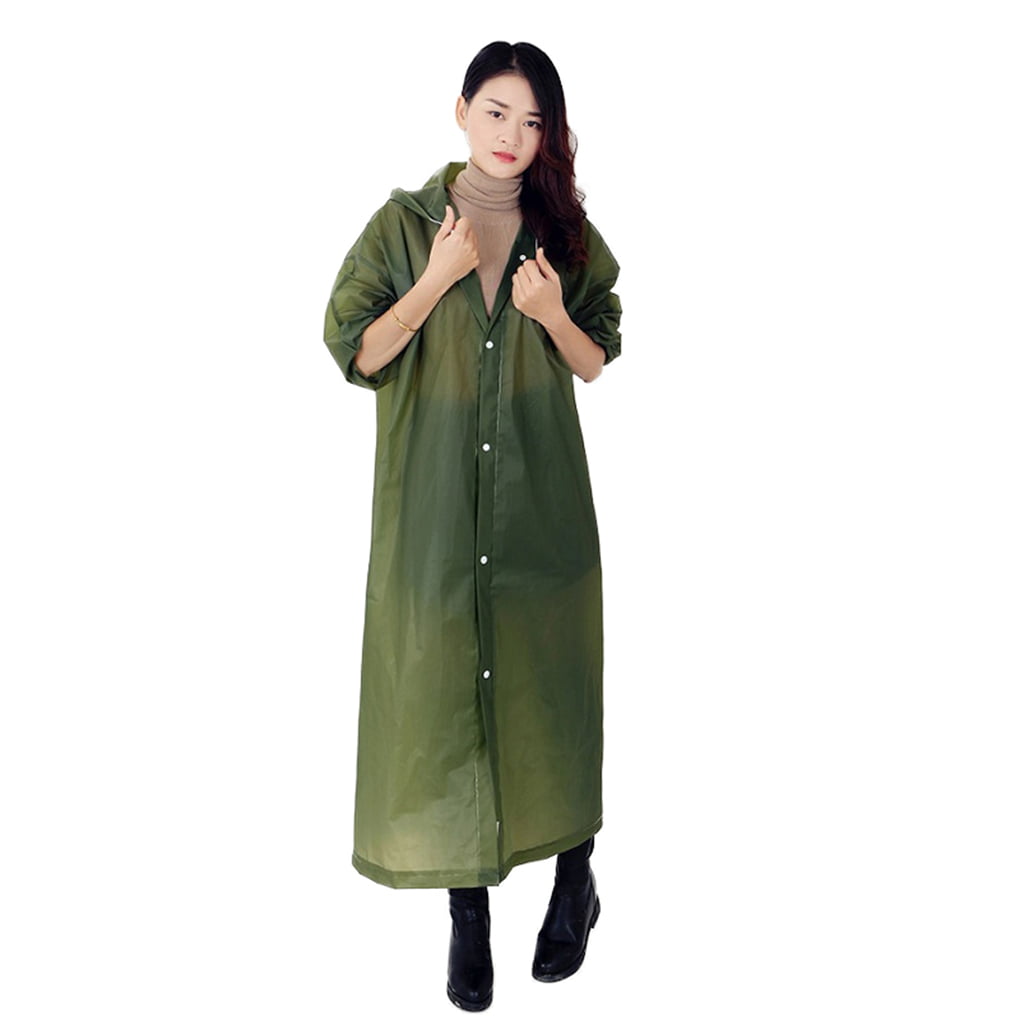 MAGCOMSEN Womens EVA Rain Coats Waterproof with Hood Long Rain Poncho Reusable Rainwear with Pockets 