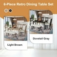 thumbnail image 5 of Harper & Bright Designs Farmhouse Dining Table Set for 6 with Bench, 6 Pieces Rectangle Wood Kitchen Table Set with 4 Upholstered Dining Chairs, Grey, 5 of 17