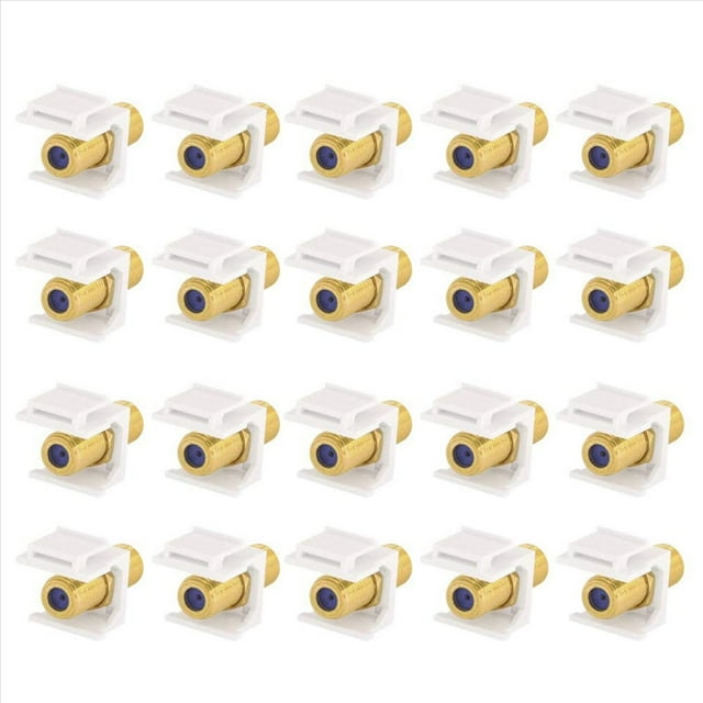 Paquete de 20 Conectores RG6 , Conector de Cable Coaxial Conectores RG6 Tipo F para Placa de Pared y Panel de Conexión