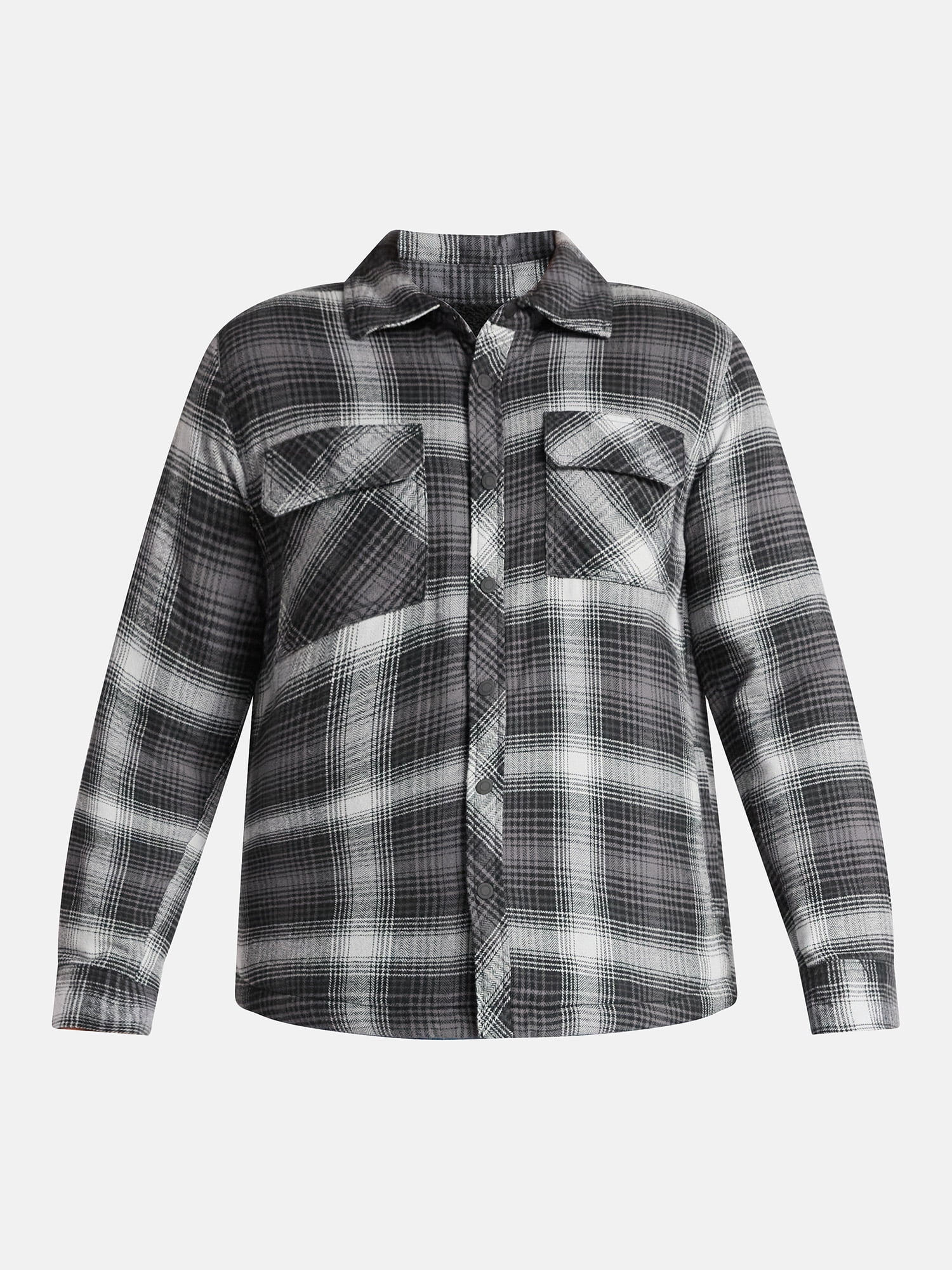 George Men's Shirt Jacket with Long Sleeves, High Pile Fleece Lining, Sizes S-3XL