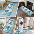 thumbnail image 6 of Teal Green Sea Turtle Large Area Rugs for Bedroom Living Room, Soft Non Slip Carpet Bedside Rug, Coastal Summer Beach Seaweed Rectangular Floor Cover Kitchen Accent Rug 2'x6' for Dining Room/Office, 6 of 9