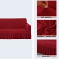 thumbnail image 4 of Dowbom Sofa Slipcover with Skirt,1-Piece Stretch Sofa Cover Universal Non-slip Washable Furniture Protector Soft Elastic Couch Cover for Living Room Bedroom Decoration-1 Seater(90-140cm)-red, 4 of 7