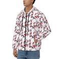 thumbnail image 3 of Kdxio Cherry Blossoms Print Men Hoodies Casual Hoodies for Men with Zip Pockets Full Zip Long Sleeve Sweatshirt Sports Hooded Jacket-XX-Large, 3 of 5