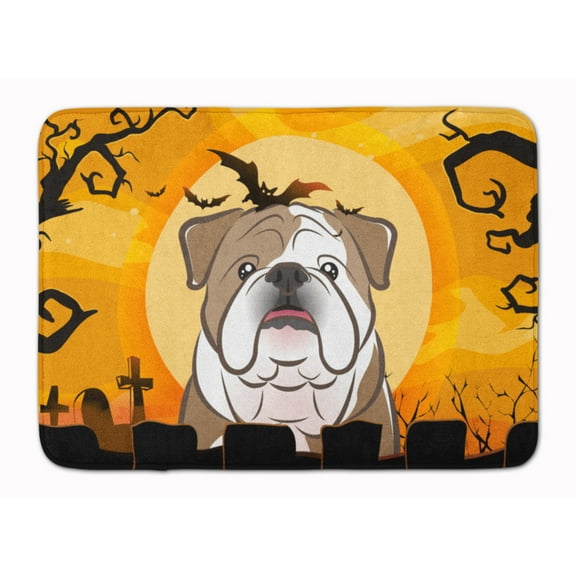 Carolines Treasures BB1777RUG Halloween English Bulldog Machine Washable Memory Foam Mat 19 X 27" multicolor