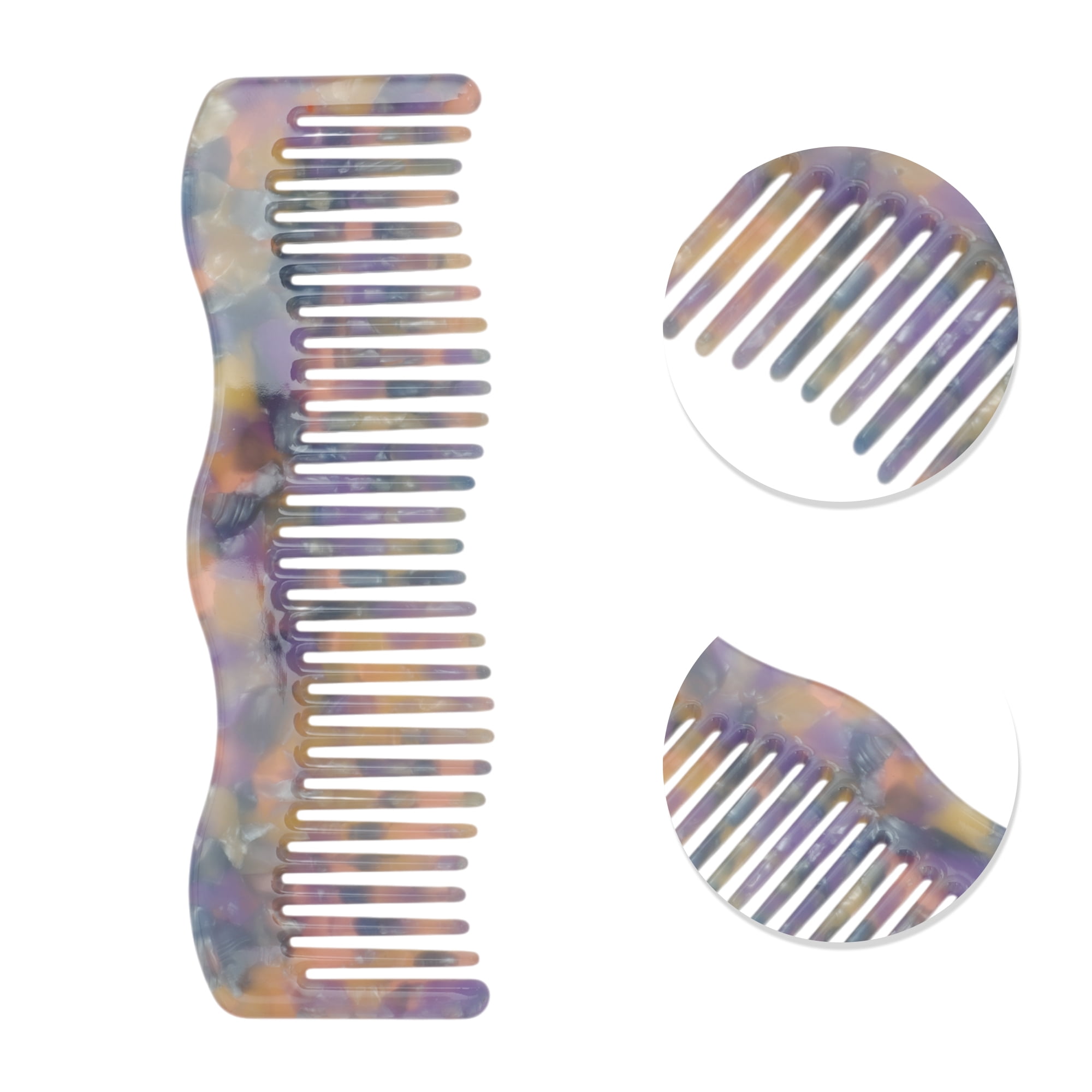 Unique Bargains 1 Pc Durable Wave Hair Comb Designed for All Hair Types Styles Purple