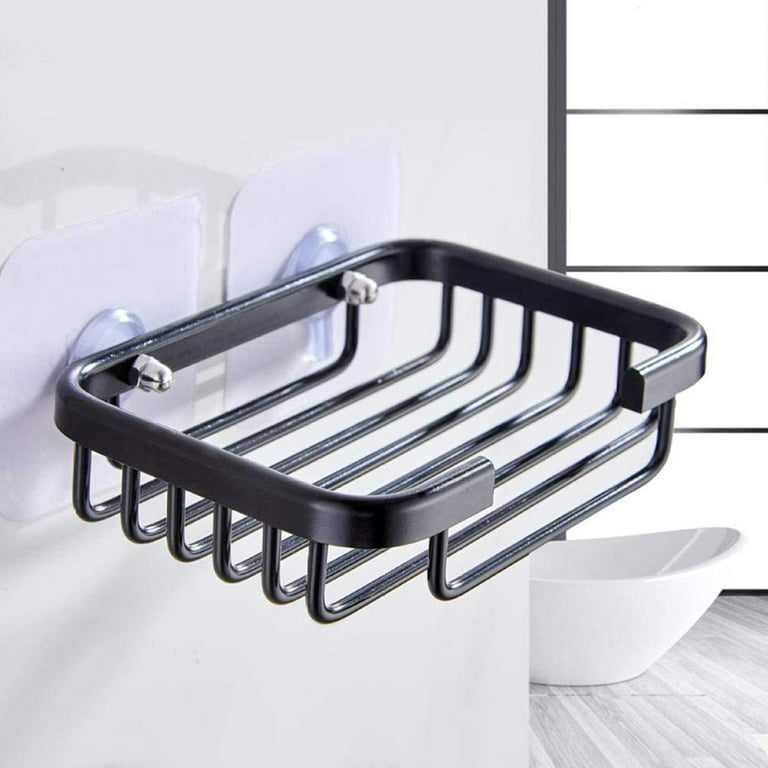 Bath Soap Dish for Shower,Stainless Steel Wall Mounted Bar Soap Holder for  Bathroom Kitchen- No Drilling 