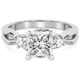 thumbnail image 3 of IGI Certified 3 Carat Princess Shape Lab Grown Diamond Engagement Ring | 14K White Gold | Odette Three Stone Bypass Diamond Ring | FG-VS1-VS2 Quality Friendly Diamonds, 3 of 5