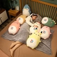 thumbnail image 2 of Manta de almohada de felpa Kawaii para niños, muñeco suave de animales de dibujos animados, dinosaurio, cerdo, unicornio, conejo, oso, pingüino, gato, 2 of 5