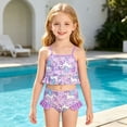 thumbnail image 4 of Lanbubble Girls 3 Piece Swimsuit Set Long Sleeve Rash Guard Tankini Bathing Suits Beach Swimwear 3-4 Years, 4 of 8