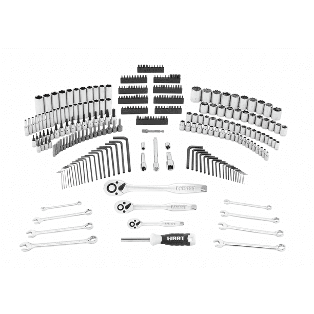 HART 300-Piece Mechanics Tool Set, Multiple Drive, Chrome Finish