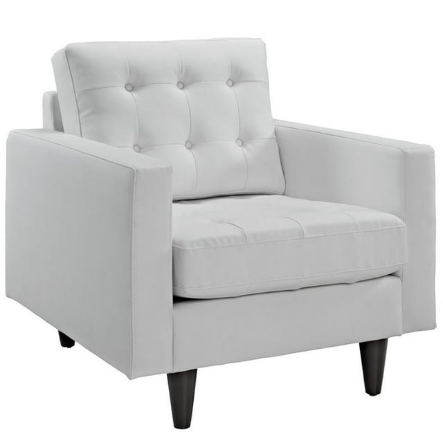 Fauteuil LexMod en Cuir Empreint de Blanc