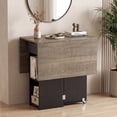 thumbnail image 6 of Gymax Folding Dining Table for 2-4 w/2 Open Shelves Drawer 2 Lockable Universal Wheels, 6 of 10