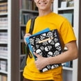thumbnail image 5 of HELLHERO Book Sleeve Protector for Men, Book Carrying Case, Handle, Easy Carry Book Case for Notebook, Skull and Rose Print, 5 of 8