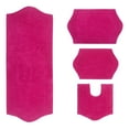 thumbnail image 2 of Home Weavers Waterford Collection 100% Cotton Non-Slip Bathroom Rug Set Machine Washable Bathroom Rug, Bath Rug, U Shaped Contour, Runner, Hot Pink Color 4 Piece Bath Rug set, 2 of 8