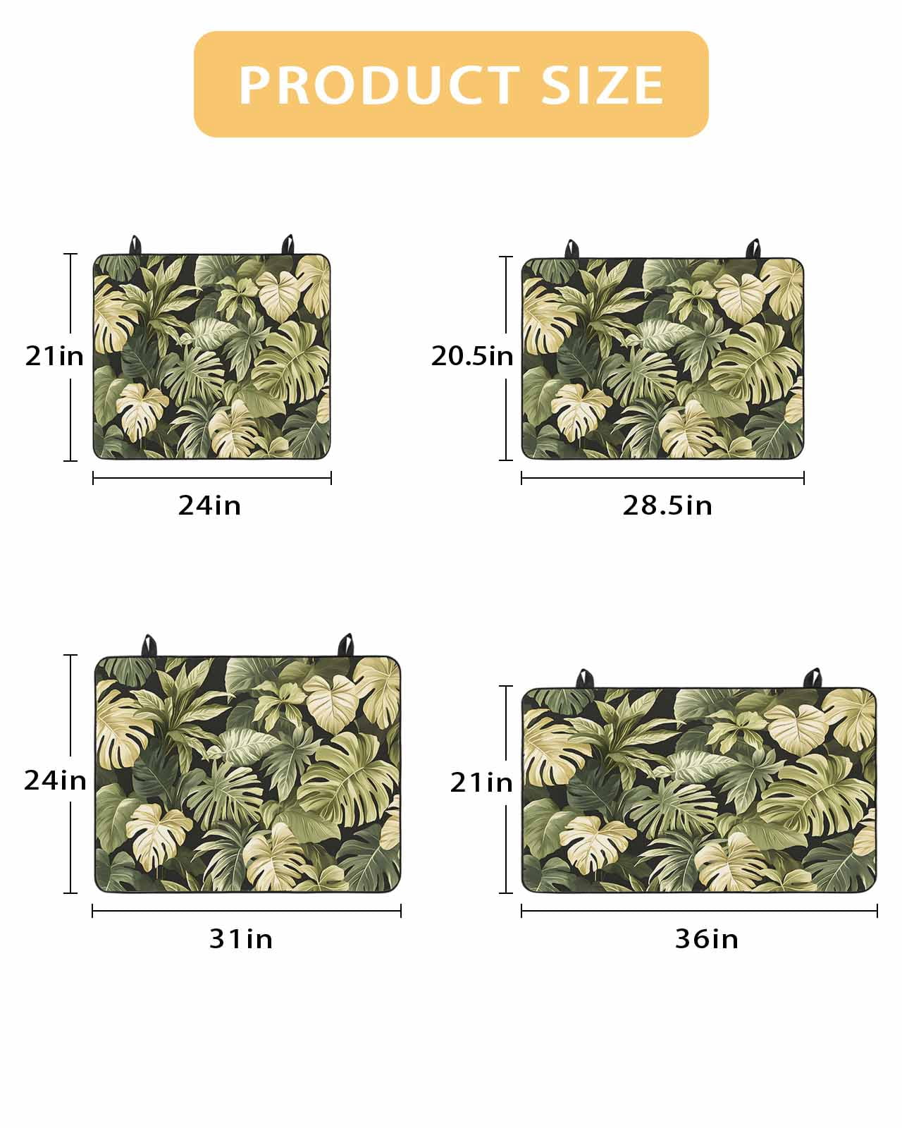 nqOlkjepod Large Induction Cooktop Protector Mat 24"x21", Summer Tropical Leaves Stove Top Covers for Electric Stove, Watercolor Botanical Plants Stove Burner Cover Mats, Glass Top Stove Cover