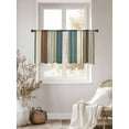 thumbnail image 2 of Teal Boho Stripes Sheer Curtains for Living Room Bedroom Modern Bohemia Brown Beige Texture Sheer Curtains 45 Inch Long 2 Panels Set Light Filtering Curtain Window Treatments Drapes for Dining Room, 2 of 6
