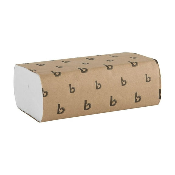 B6200 9 in. x 9.45 in. 1-Ply Multifold Paper Towels - White (16/Carton) 250 sheet (Pack of 16)