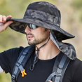 thumbnail image 2 of Fishing Hat Outdoor Protection Sun Hat Breathable Wide Brim with Face Neck Flap Cover, 2 of 4