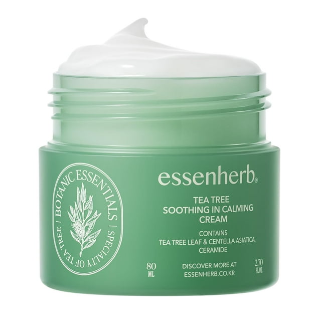 Crema hidratante ESSENHERB con forma de árbol de té, calmante y calmante, 80 ml