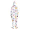 thumbnail image 3 of Smiling Cat Hearts One Piece Pajamas Soft Jumpsuit Cozy Sleep and Play Romper Zipper and Pockets 4T, 3 of 8