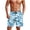 Blue Hibiscus, variant on Polynesian Tribal Mens Swim Trunks Elastic Waist Board Shorts Tropical Vacation Bathing Suit for Beach Surf Pool Use Man 2XL