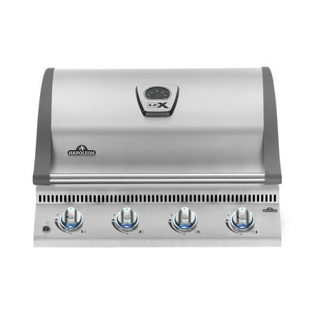 Napoleon BILEX485P-1 Lex 48000 BTU 30" Wide Three Burner Liquid Propane Built-In Grill with Removable Drip Pan