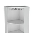 thumbnail image 4 of Royard Oaktree 71" Tall Corner Wine Bar Cabinet with 8-bottle Wine Rack, 5 Tier Bar Storage Cabinet with Open Shelves and Glass Holder, Freestanding Liquor Cabinet for Living Room, Kitchen, White, 4 of 5