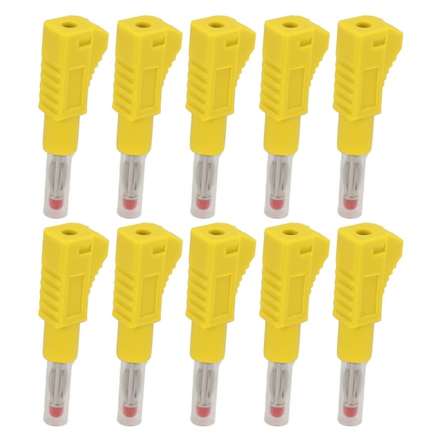 Retractable Speaker Wire Plug, Insulated 10PCS Straight Stackable Banana Plug 4mm For 3C Digital Equipment Red,Black,Yellow,Blue,Green