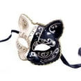 thumbnail image 1 of Mardi Gras Mask, Retro Cat Face Animal Half Face Mask for Halloween, Party, Fun, Mardi Gras, Rio Carnival - Cat Black and White, 1 of 1