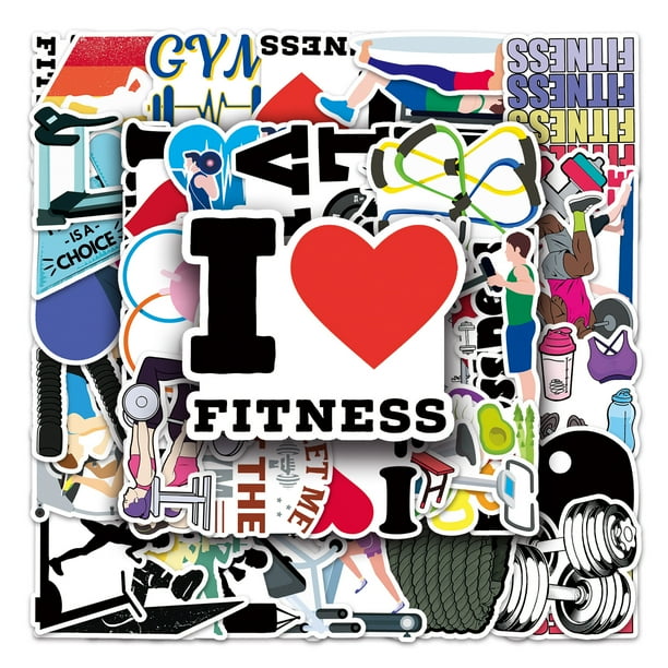 Pegatinas Motivational Fitness, 50 unidades, citas inspiradoras sobre el gimnasio