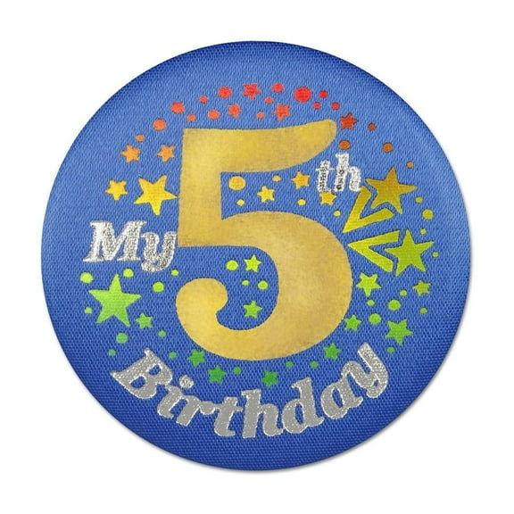 Beistle My 5th Birthday Satin Button (Case of 6)