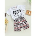 thumbnail image 3 of Cenuakty Toddler Boys Clothes, Short Sleeve Round Neck Letters Print Tops Drawstring Short Pants Casual Outfits, 3 of 8