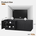 thumbnail image 2 of Bestier Modern TV Stand for TVs up to 70",Push-To-Open Door,Media Console Cabinet with 4 Arched Doors and Curved Corners, Entertainment Center with Adjustable Shelves and Cable Management,Dark Black, 2 of 11