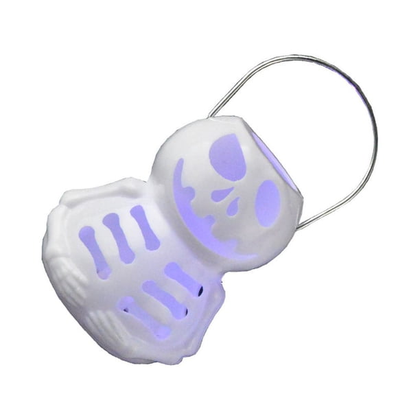 Inteprter Linterna de Halloween, decoración colgante interesante, lámpara de esqueleto colgante LED DIY alimentada por eléctrica, regalo Kits de decoración para fiestas Blanco Inteprter HA068763-02
