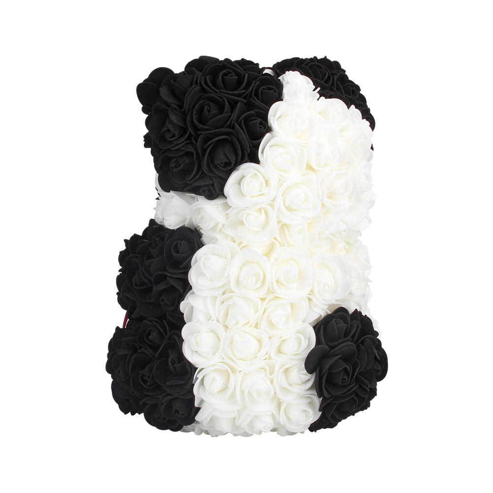 Kepooman Artificial Rose Bear Handmade Simulated Flower Panda Gifts for Women Girlfriend, 10-Inch, White Kepooman Artificial Rose Bear Handmade Simulated Flower Panda Gifts for Women Girlfriend, 10-Inch, White