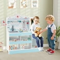 thumbnail image 2 of Honeyjoy Wooden Doctor Play Set with Clock Sink Eye Chart ECG Monitor Exam Area Storage, 2 of 10