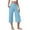 Light Blue, variant on FAIWAD Wide Leg Pants Woman Elastic High Waisted Stretch Yoga Pants Plus Size Athletic Workout Capris