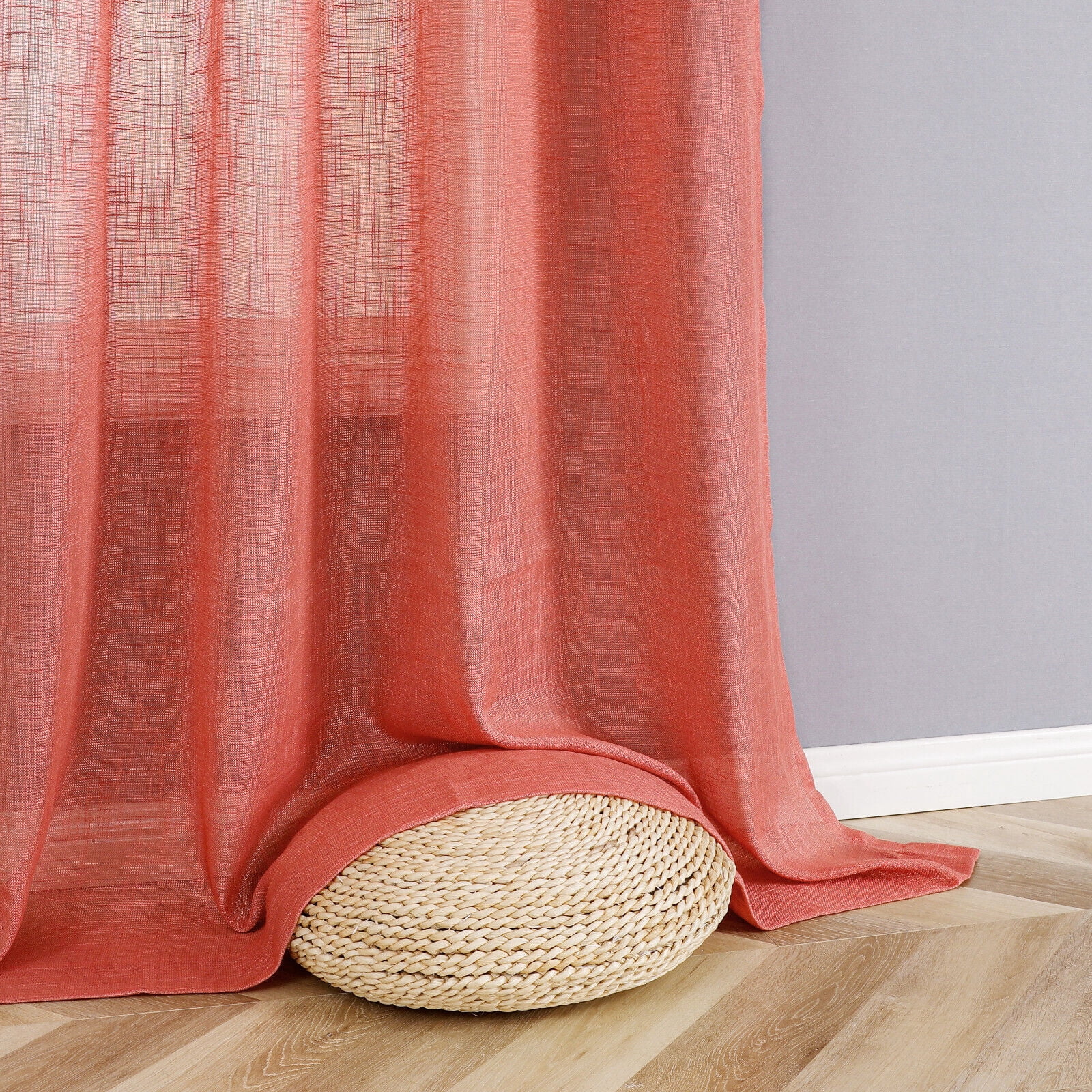 Hampton Home 2 Piece Luxury Semi Sheer Grommet Top Curtain Panel Pair - Assorted Colors