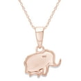 thumbnail image 3 of AFFY Two Tone Cute Mom Elephant Pendant Necklace In 14K Rose Gold Over 925 Sterling Silver With 18" Rope Chain, 3 of 5