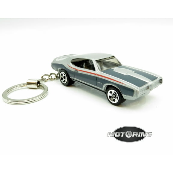 Keychain 1969 '69 Pontiac GTO Gray Grey Car Rare Novelty 1:64 Diecast Key Ring